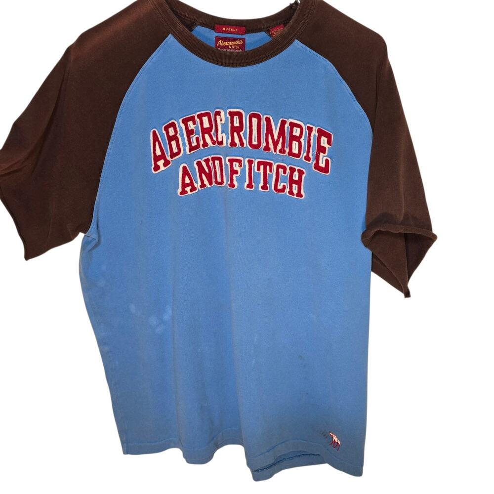 Vintage Abercrombie & Fitch Muscle Raglan Short Sleeve Shirt Mens XXLL